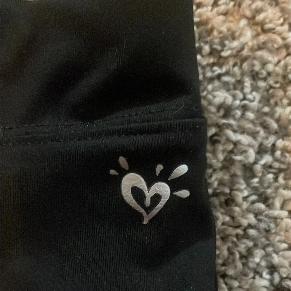 Justice Active Black Kids Shorts with Heart Design